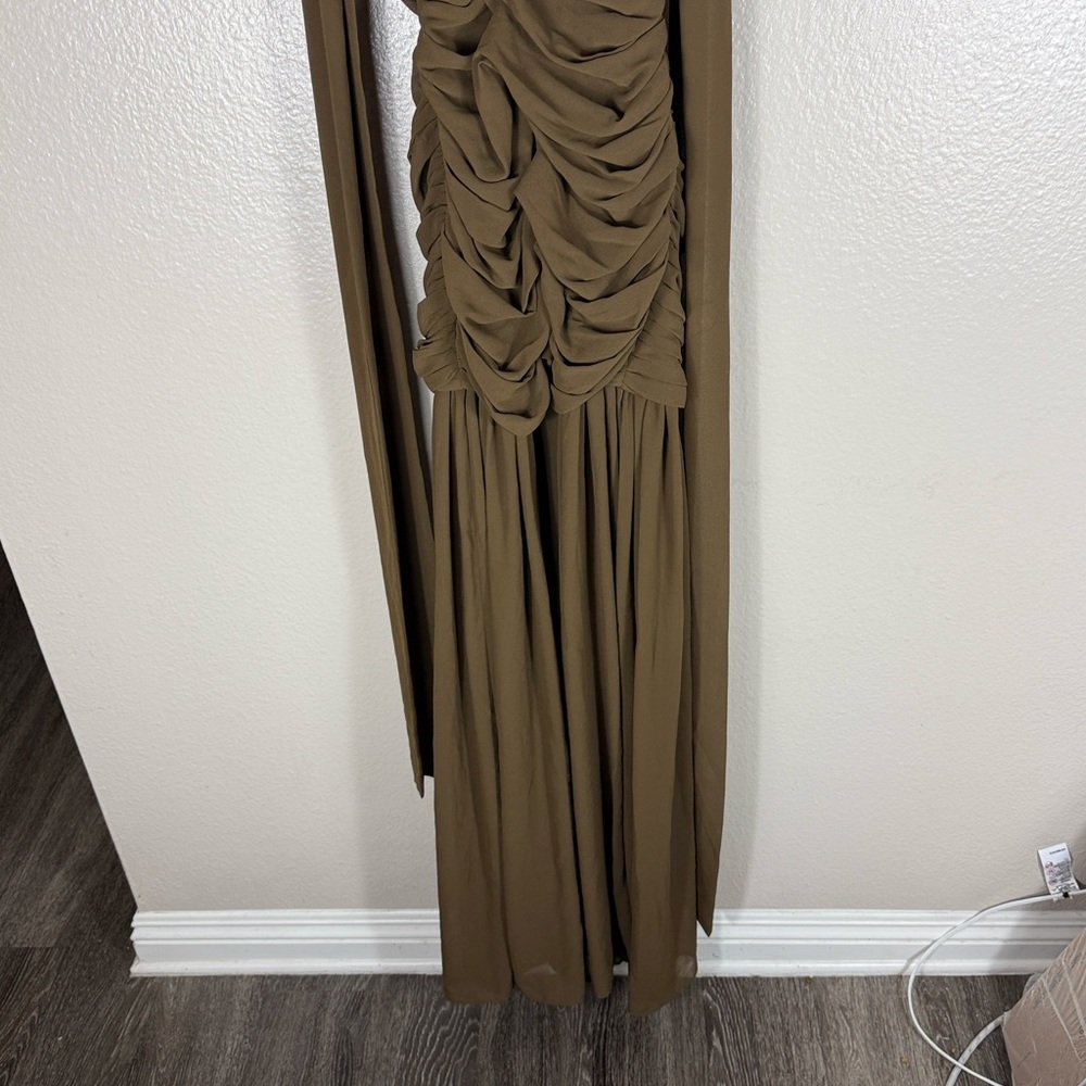 L'Academie Tia Gown in Brown Olive - Picture 10 of 10